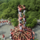 Spanish castellers form a human tower called a “castell” during a performance at the City God Pavilion in Hangzhou, China, July 2, 2015.